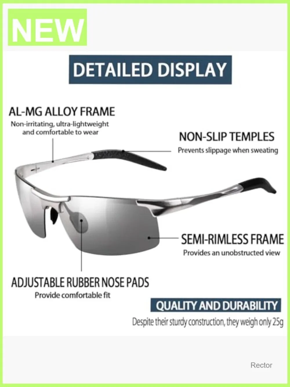 Men's Photochromic Sunglasses Polarized UV400 Safety Driving Glasses